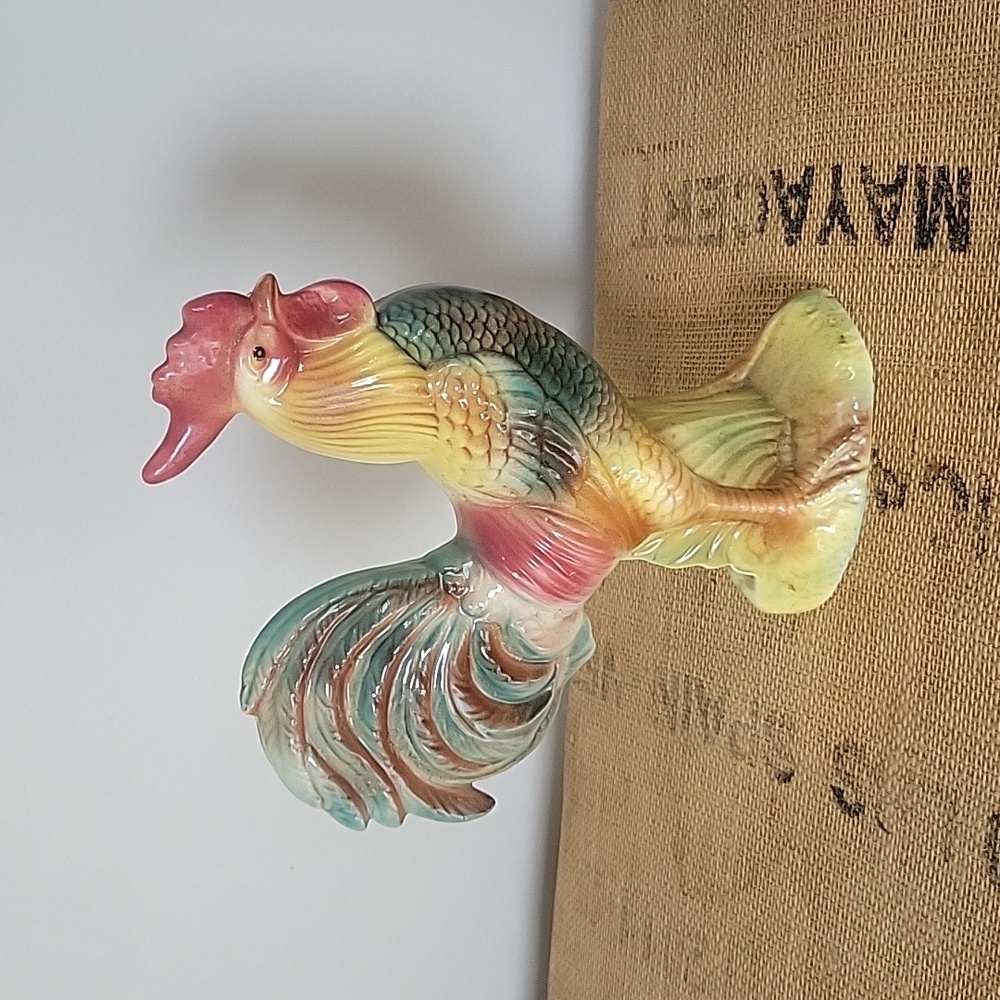 Vintage Ceramic Rooster Figurine Farmhouse Country Decor Stewart McCulloch 10"P